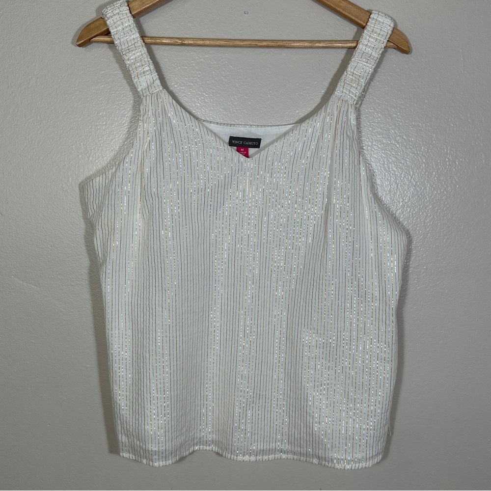 NEW‎ Vince Camuto White Shimmer Tank Top
